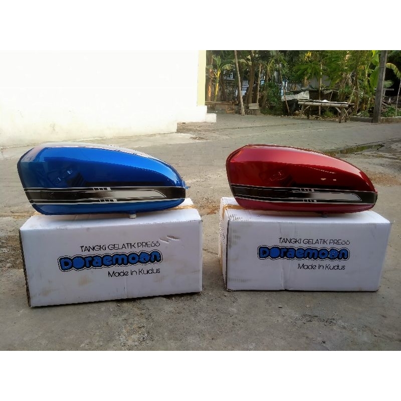 Tangki cb100 glatik Doraemon cat baru