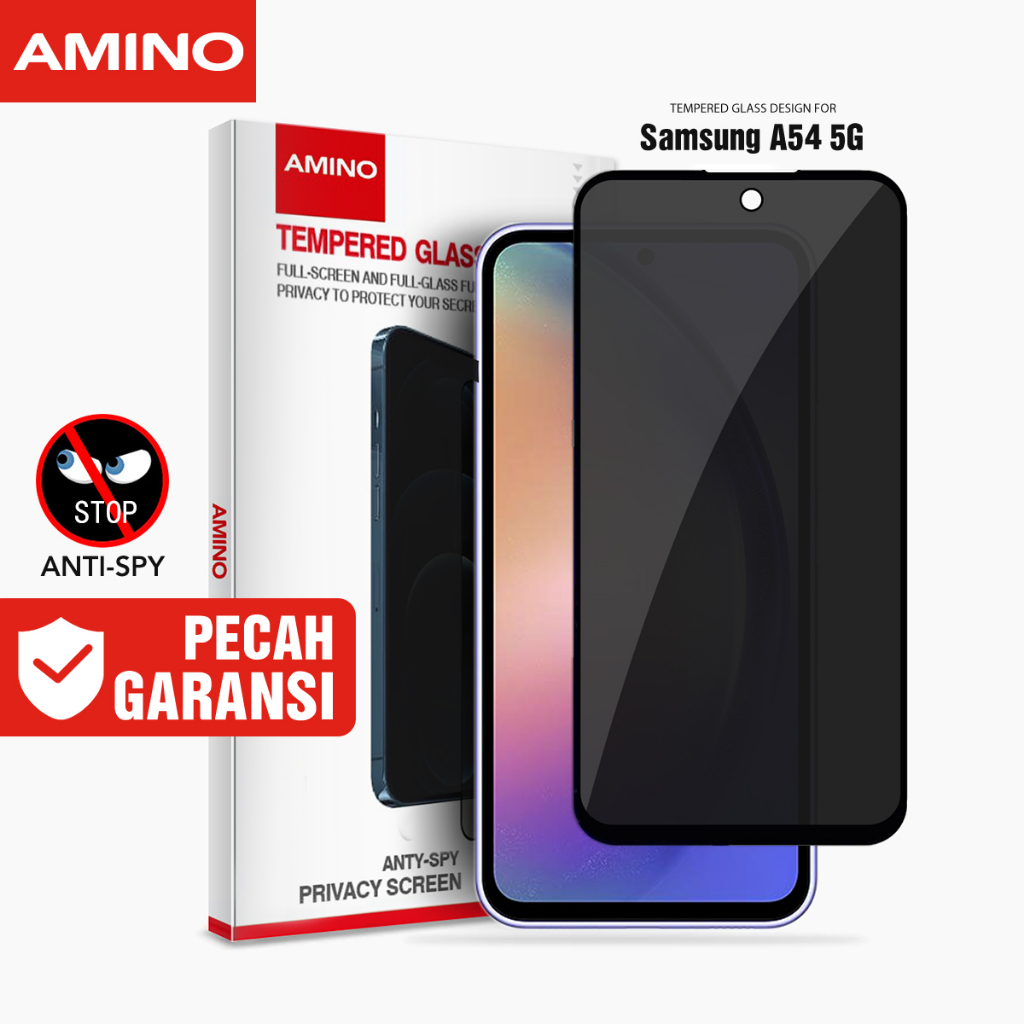 AMINO Anti Spy Tempered Glass Untuk Samsung A54 5G 6.4 inch / Antispy Antigores / Anti Gores / Anti 