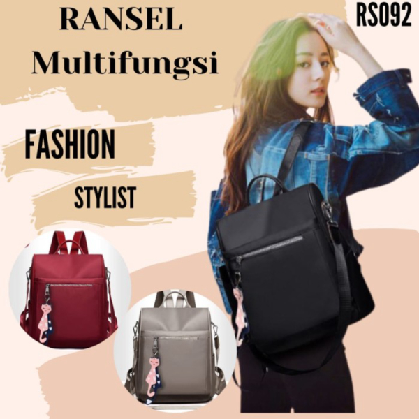 Promo Tas Import / Tas Wanita / Tas Ransel Anti Maling Wanita RS092 - RED Berkualitas