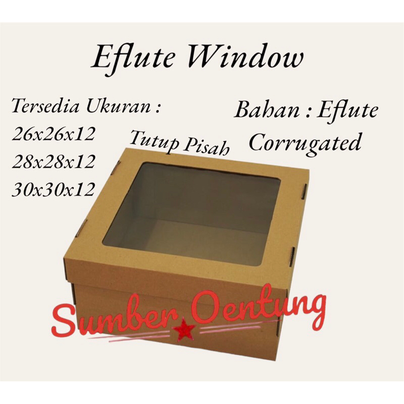 

[10PCS] DUS EFLUTE WINDOW TUTUP PISAH TINGGI 12CM Karton box Kotak Hampers Souvenir