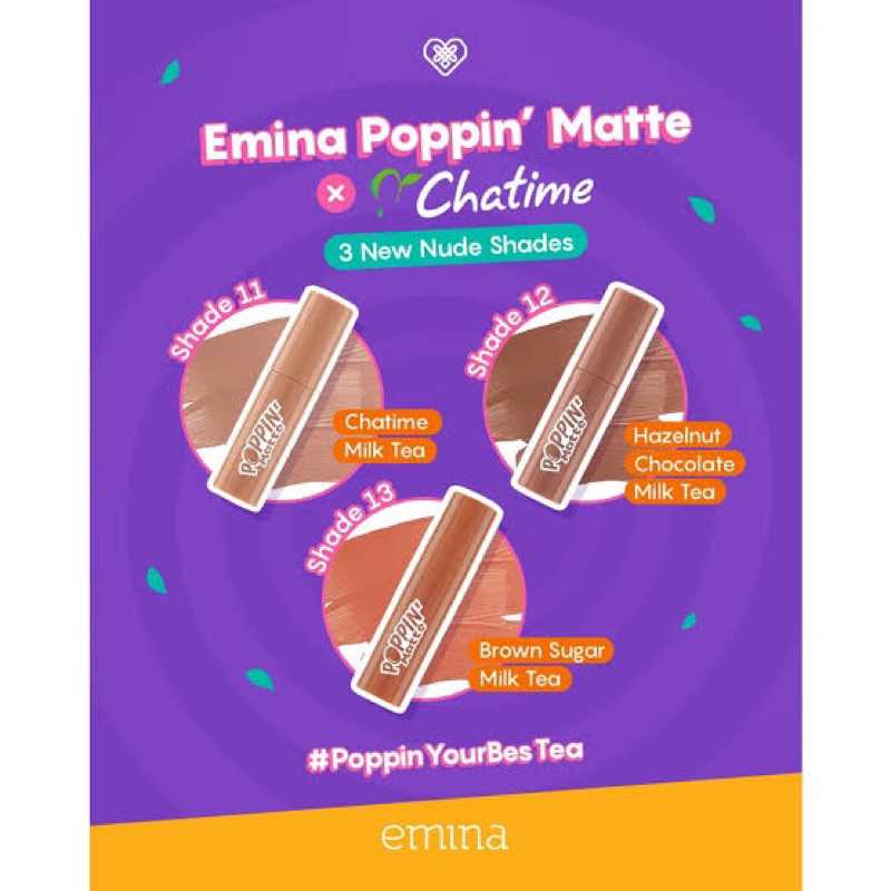Emina Poppin matte X Chatime