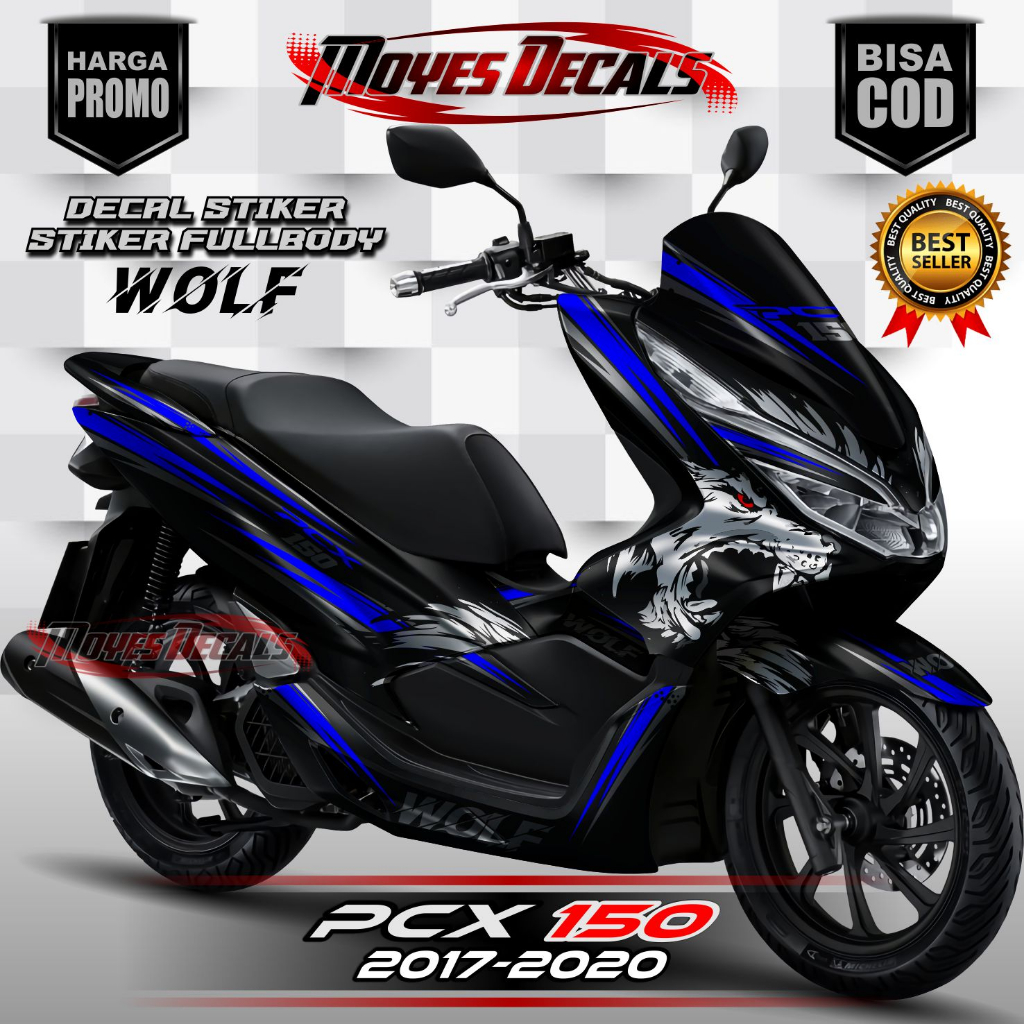 Terbaru Decal Pcx 150 Full Body Stiker Pcx 150 Terbaru 2022 - MOTIF WOLF