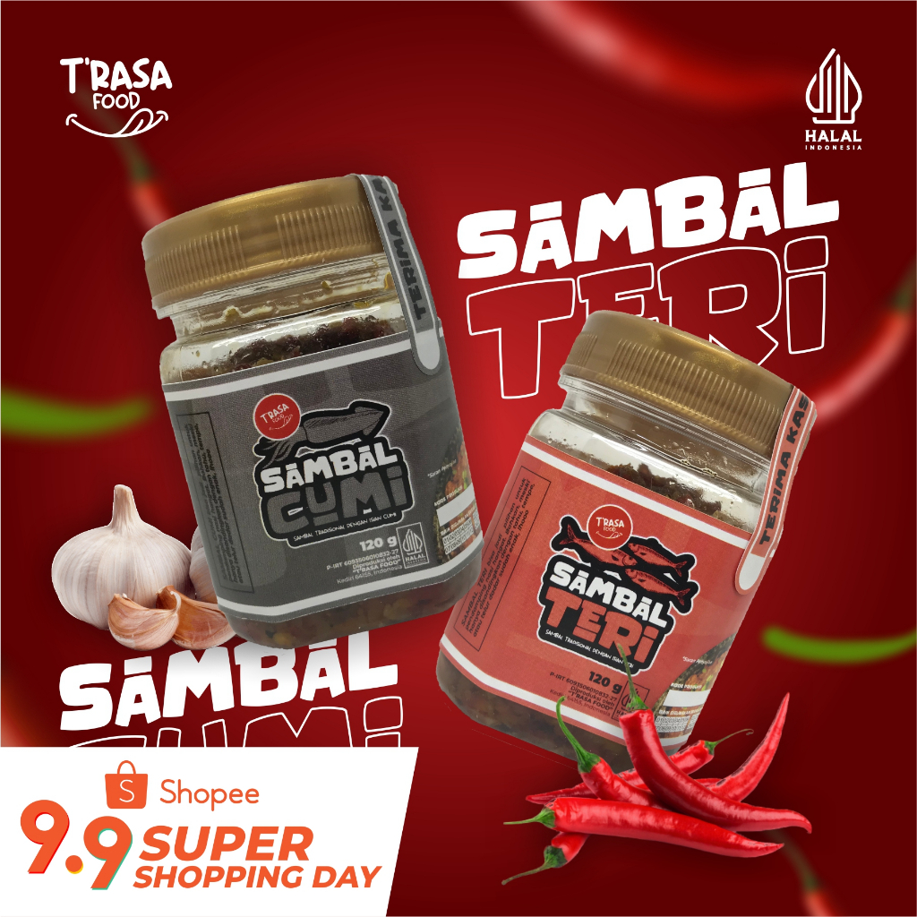 

T'RASA FOOD - Paket DUO 120g - (Sambel Cumi-Sambel Teri)