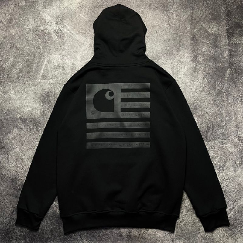 HOODIE CARHARTT STATE FLAG BLACK ON BLACK FULLTAG