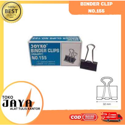 

Joyko Binder Clip No.155 binder clip kertas besar murah 1 kotak isi 12 Toko Jaya ATK Murah Lengka