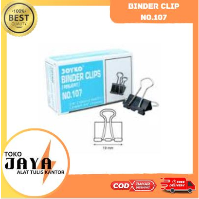 

Joyko Binder Clip No.107 binder clip kertas besar murah 1 kotak isi 12 Toko Jaya ATK Murah Lengkap