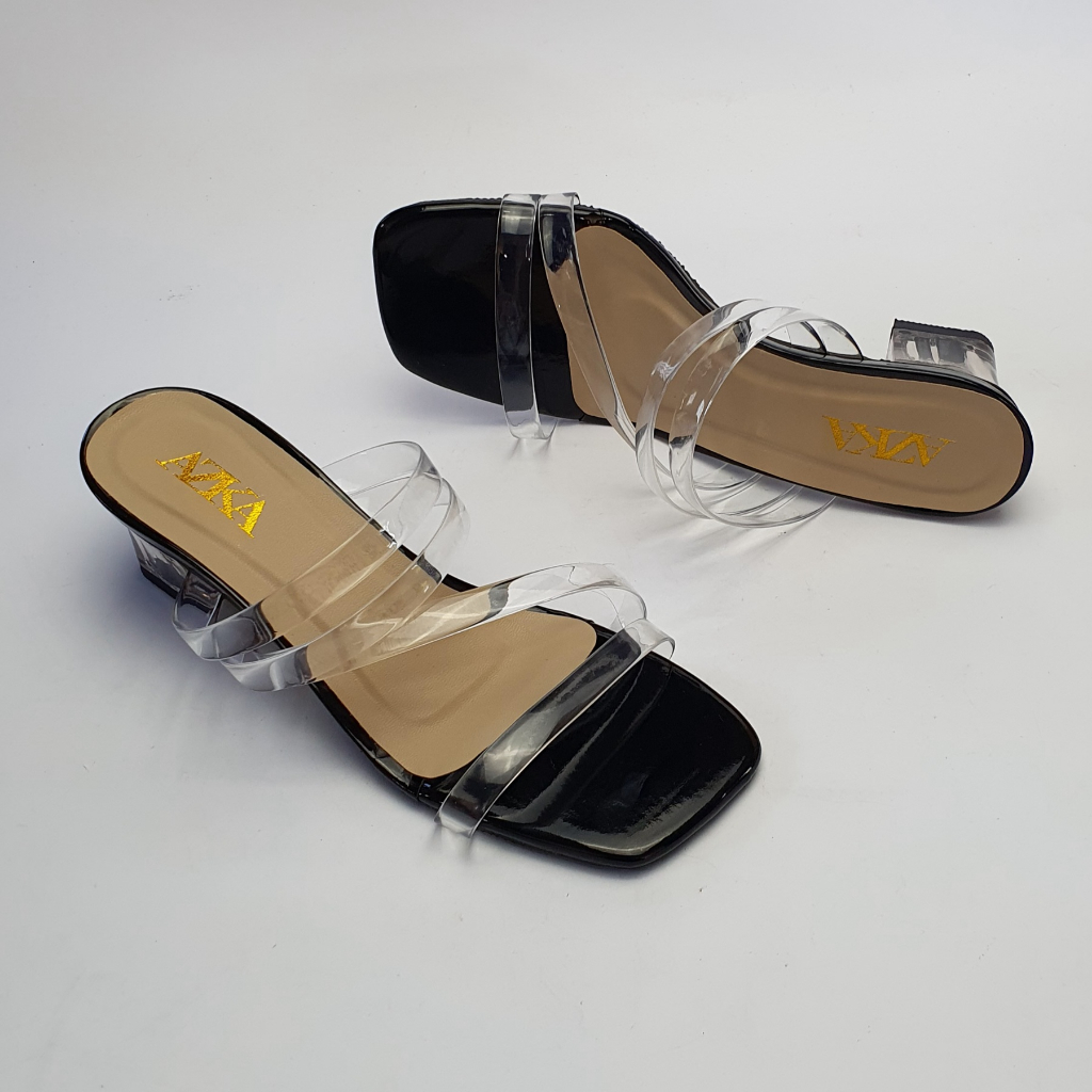 sandal hak 5cm Sepatu Sandal Wanita Hak Tahu Kekinian Tali jelly