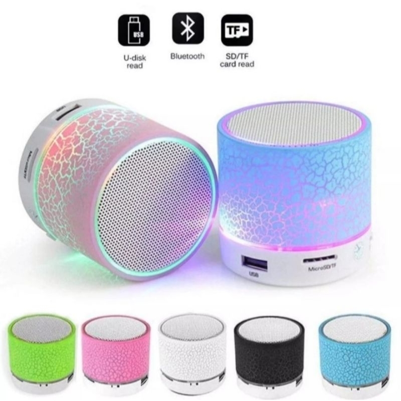 Speaker Cantik Mini / Speaker Bluetooth Music LED Portable Mini Bluetooth with MemoryCard Slot + FM 