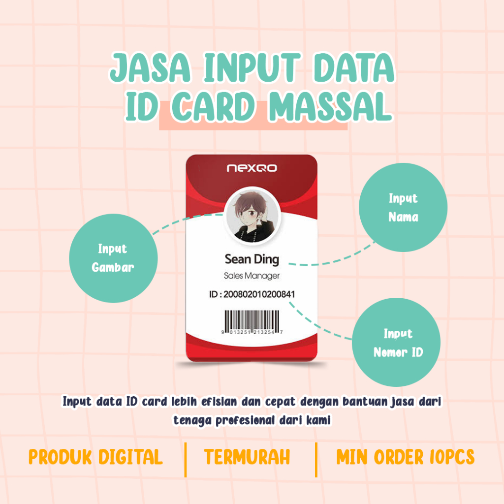 

JASA INPUT DATA ID CARD / NAMETAG MASSAL, JASA INPUT NOMOR, NAMA/TEXT, FOTO COREL