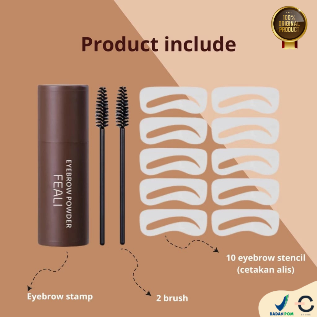 [ORI BPOM] FEALI Eyebrow Powder Cetakan Alis Instant Eyebrow Stamp Alis Stempel Alis Waterproof deng