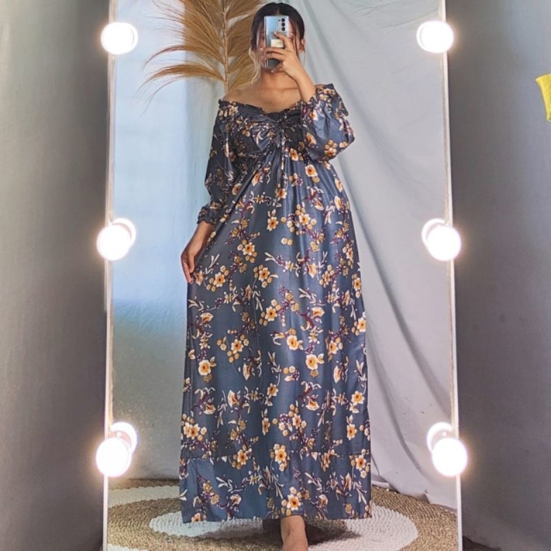 GDS - Daster Long Serut Dress Panjang Sabrina Lengan ⅞ Et 1