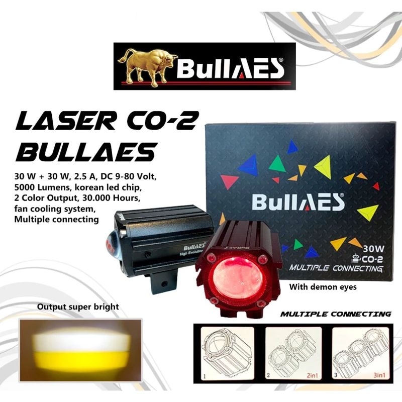 LAMPU TEMBAK FOGLAMP MINI LASER BULLAES CO2 30 WATT