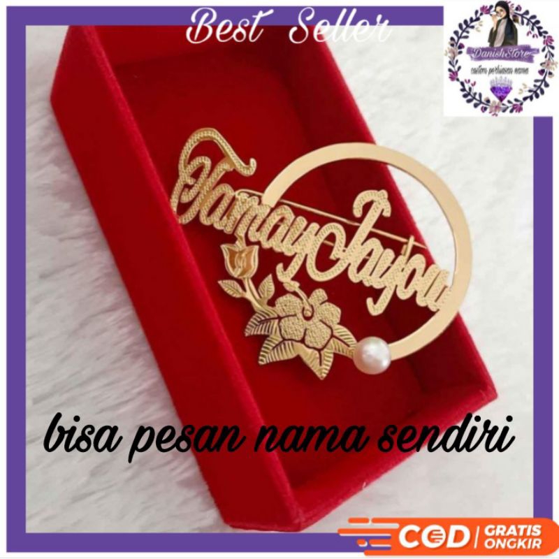 BROS NAMA CUSTOM || BROS NAMA SENDIRI AWET LAPIS EMAS || LABEL HIJAB HIDA HASAN/PLAT LOGO HIJAB HIDA