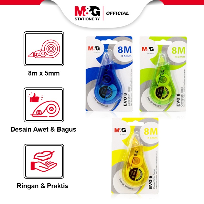 

M&G Correction Tape Pita Koreksi Tip-ex Kertas Evo 8m x 5mm