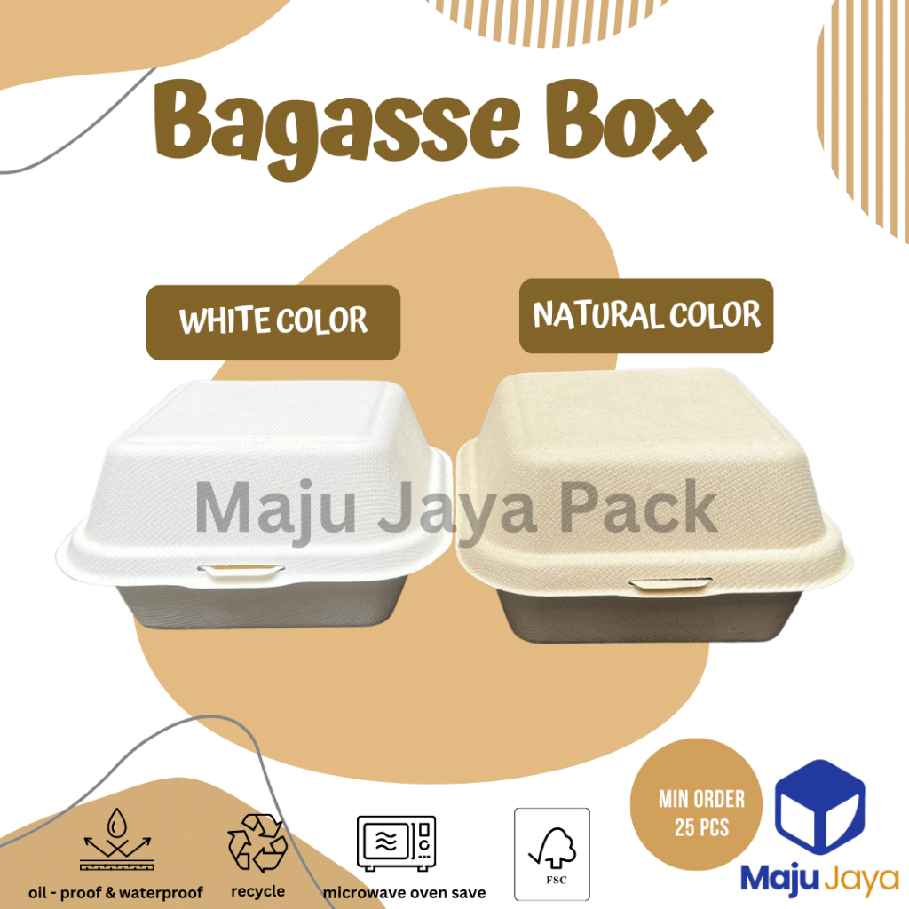 BAGASSE BOX LUNCH BURGER CAKE TART / BOX BENTO CAKE / BOX KOREAN CAKE / BOX TART MINI / BAGASSE BURG