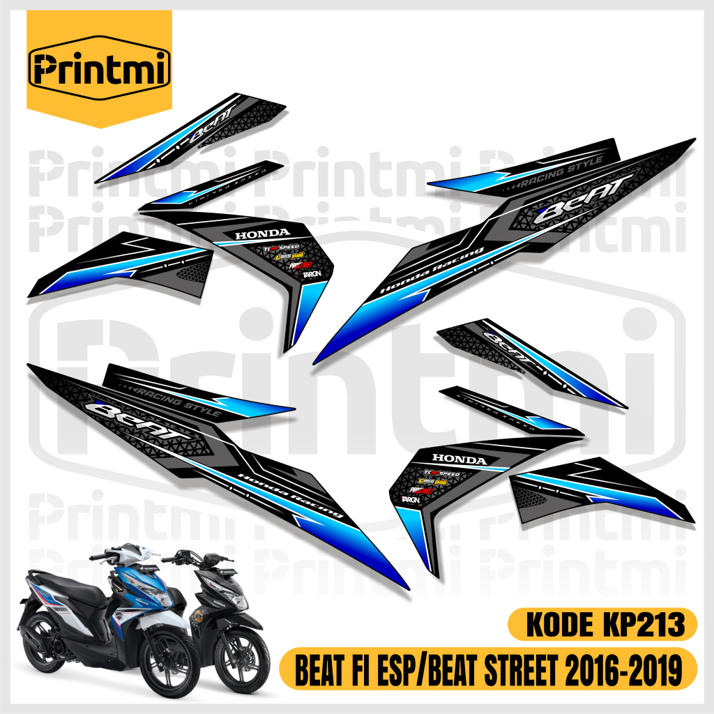 Printmi Stiker Striping Beat Street - Beat Esp FI Eco 2016 - 2019 Motor Variasi Racing Honda Modifik
