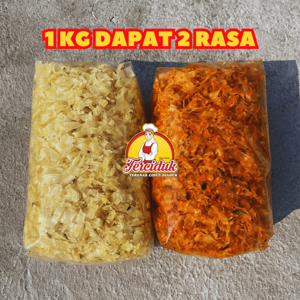 

TERCIDUK - KERIPIK SINGKONG KRIWIL CIKRUH MIX BUNDLING RASA BUMBU BASAH PEDAS DAUN JERUK 500G DAN ORIGINAL GURIH 500G