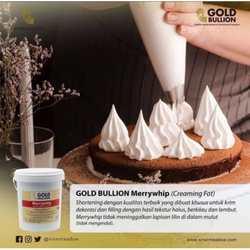 

Gold Bullion Merrywhip Creaming Fat / Margarine Putih 100gr (repack)