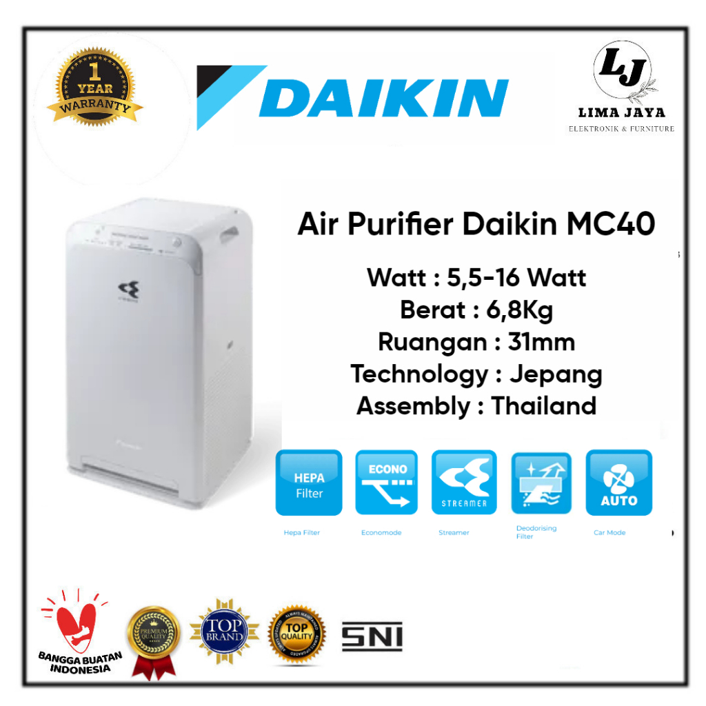 Daikin Air Purifier MC40 Air Purifier Streamer Daikin