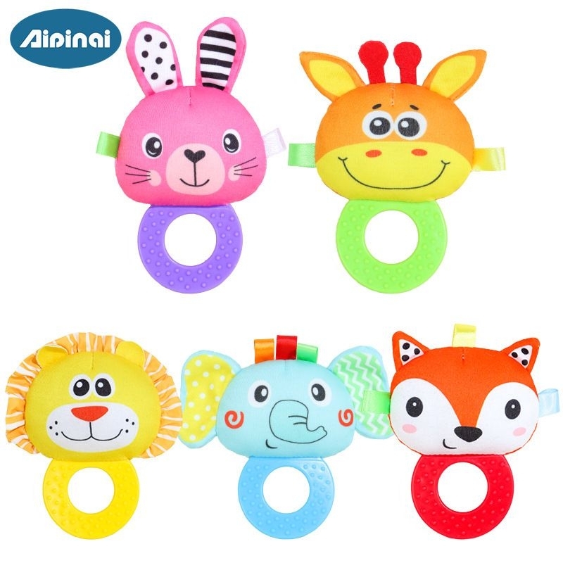 Mainan Gigitan Bayi/Teether Bayi Silicon/Mainan Rattle Bayi Karakter