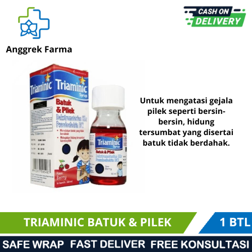 TRIAMINIC BATUK PILEK SIRUP/60ML/OBAT BATUK KERING DAN PILEK/MELEGAKAN TENGGOROKAN DAN HIDUNG ANAK