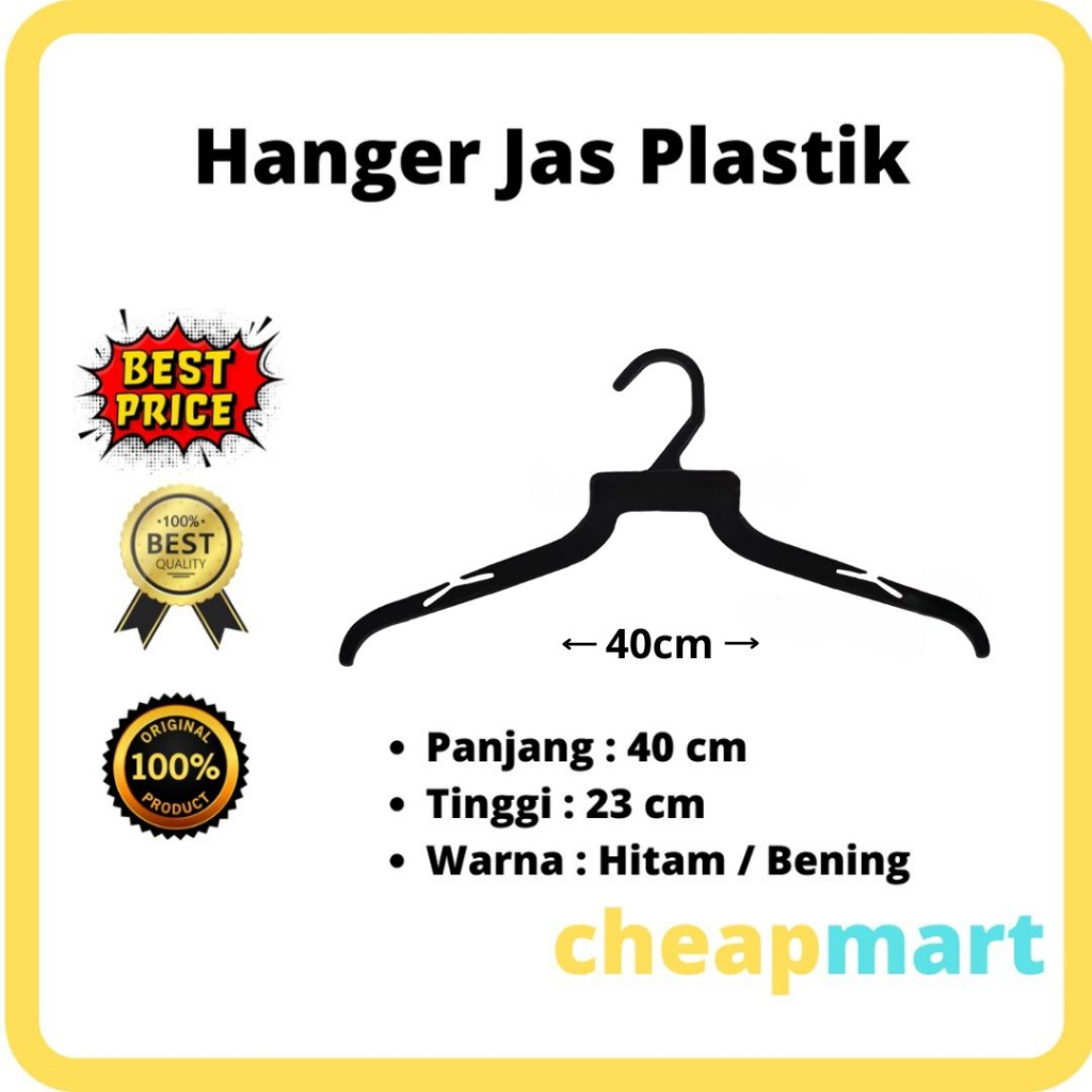 Hanger Plastik Baju JAS MODEL Tebal Gantungan Kaos Pakaian Distro Butik Hanger Gantungan Baju Butik 