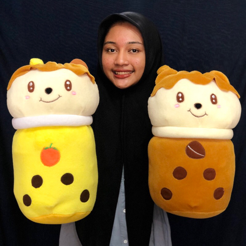 Boneka Boba lucu boneka karakter boba ice milk tea lucu boneka boba SNI ukuran sedang