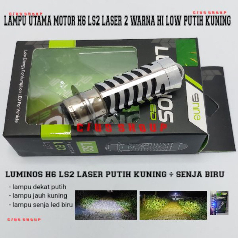 Lampu Luminos LED LS2 H6 2 warna putih kuning
