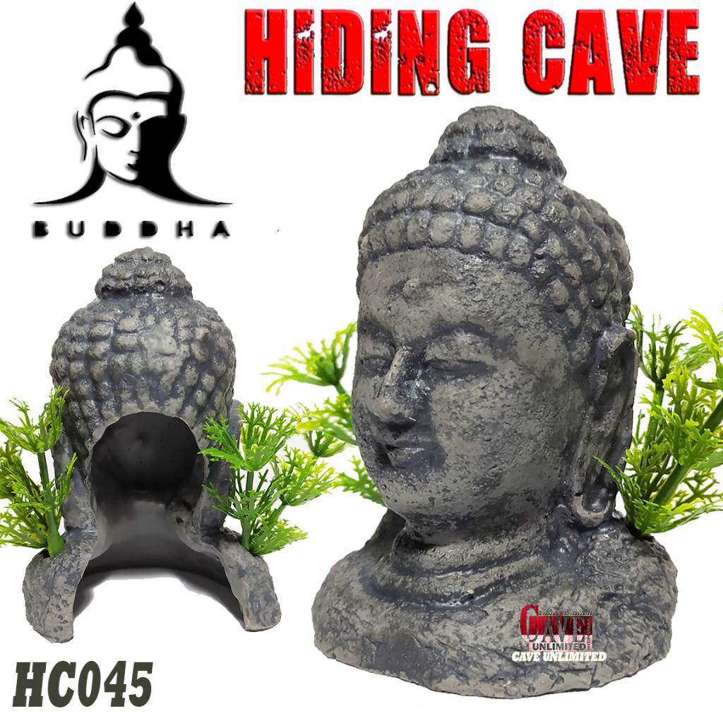 HC045 HIDDING CAVE PATUNG KEPALA BUDDHA GAUTAMA BUDA HIASAN AQUASCAPE AQUARIUM IKAN HIAS NEON CICHLI