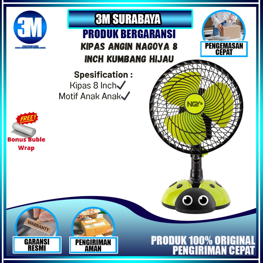 KIPAS ANGIN NAGOYA 8inch ORI | KIPAS ANGIN MINI 8 INCH | KIPAS ANGIN MOTIF KARAKTER | KIPAS ANGIN KA