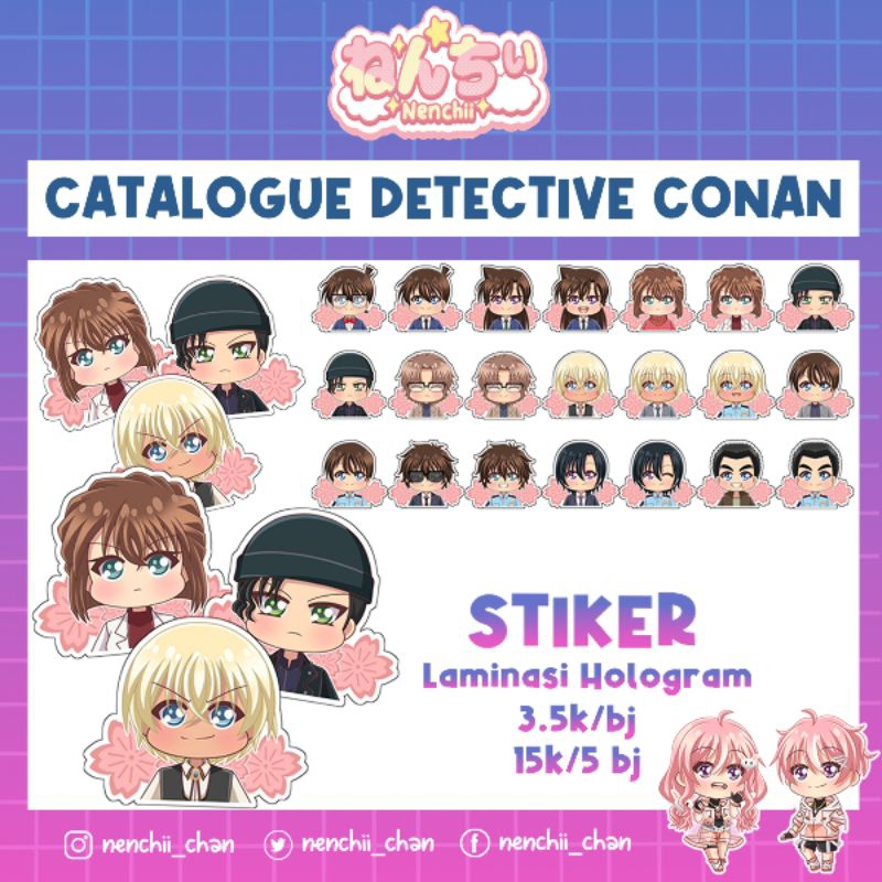 Fanmerch Detective Conan Sticker Satuan