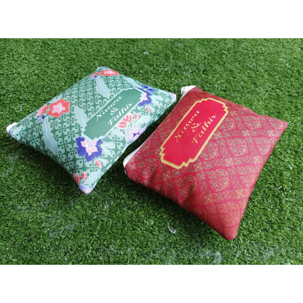 Dompet Koin Motif Printing Custom Nama Pouch Penyimpan Kartu Mini