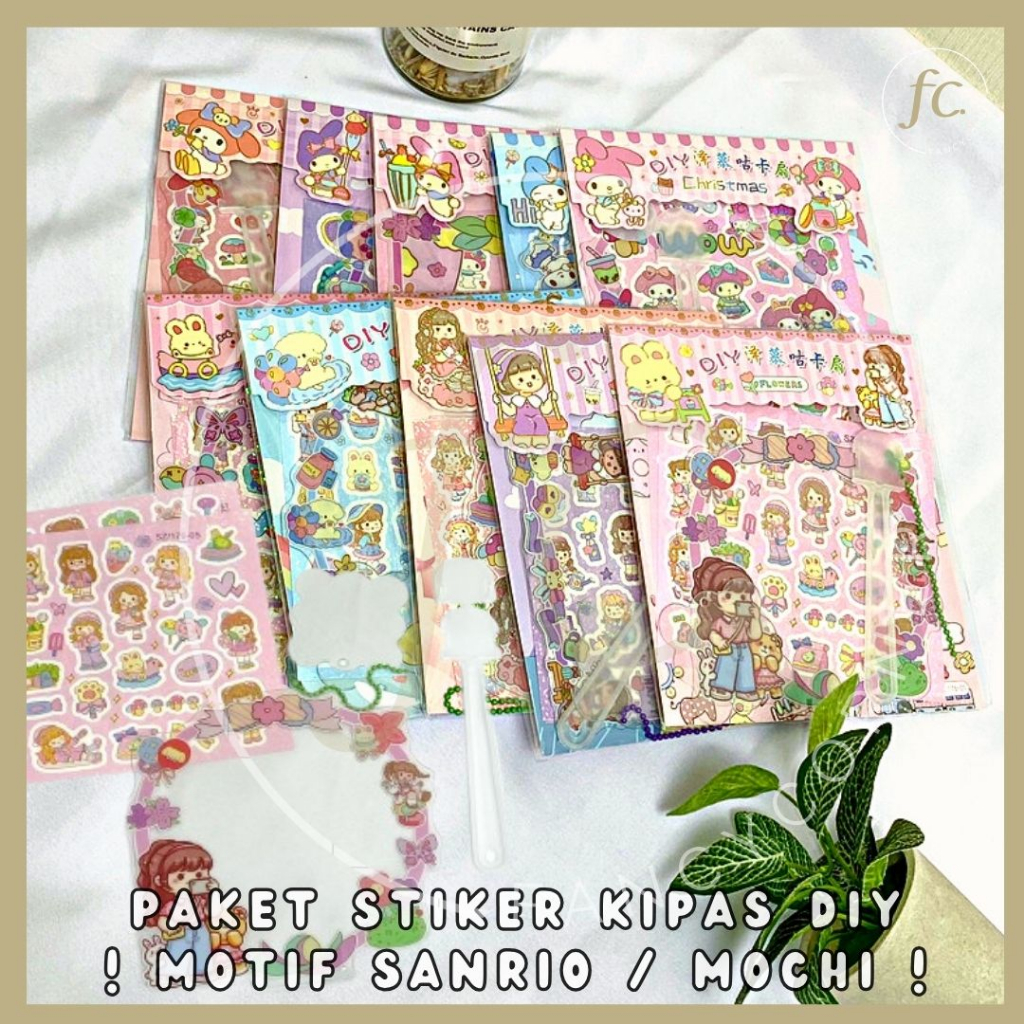 

Paket Sticker DIY Kipas Kode SZ-176 Mini Deco Stiker + Manual Fan Gantungan Kunci Akrilik Journal Art Daily Manual Sweet Cute Girl Sanrio Small Mochi Pattern Decorative Jurnal Scrapbook Diary Estetik Decoration Accessories Hampers Bingkisan Anak