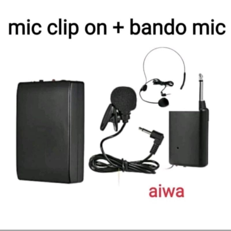 Mic wireless imam jepit clip on di baju/mic wireless bando Aiwa