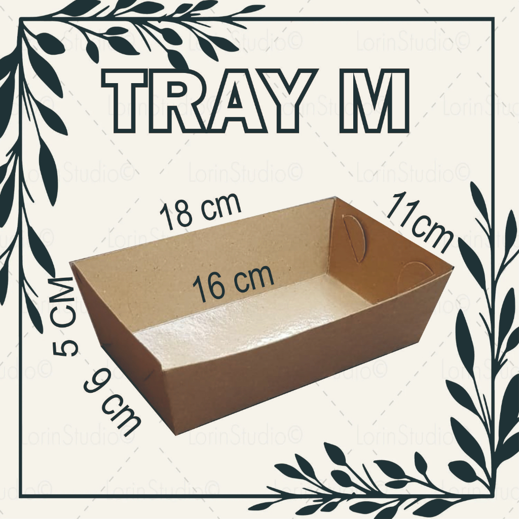 

TRAY M isi 50 Kraft 18 x 11 laminasi dalam alas kemasan makanan tanpa tutup