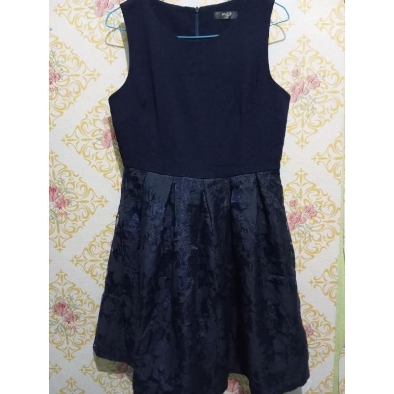Dress Brukat Navy