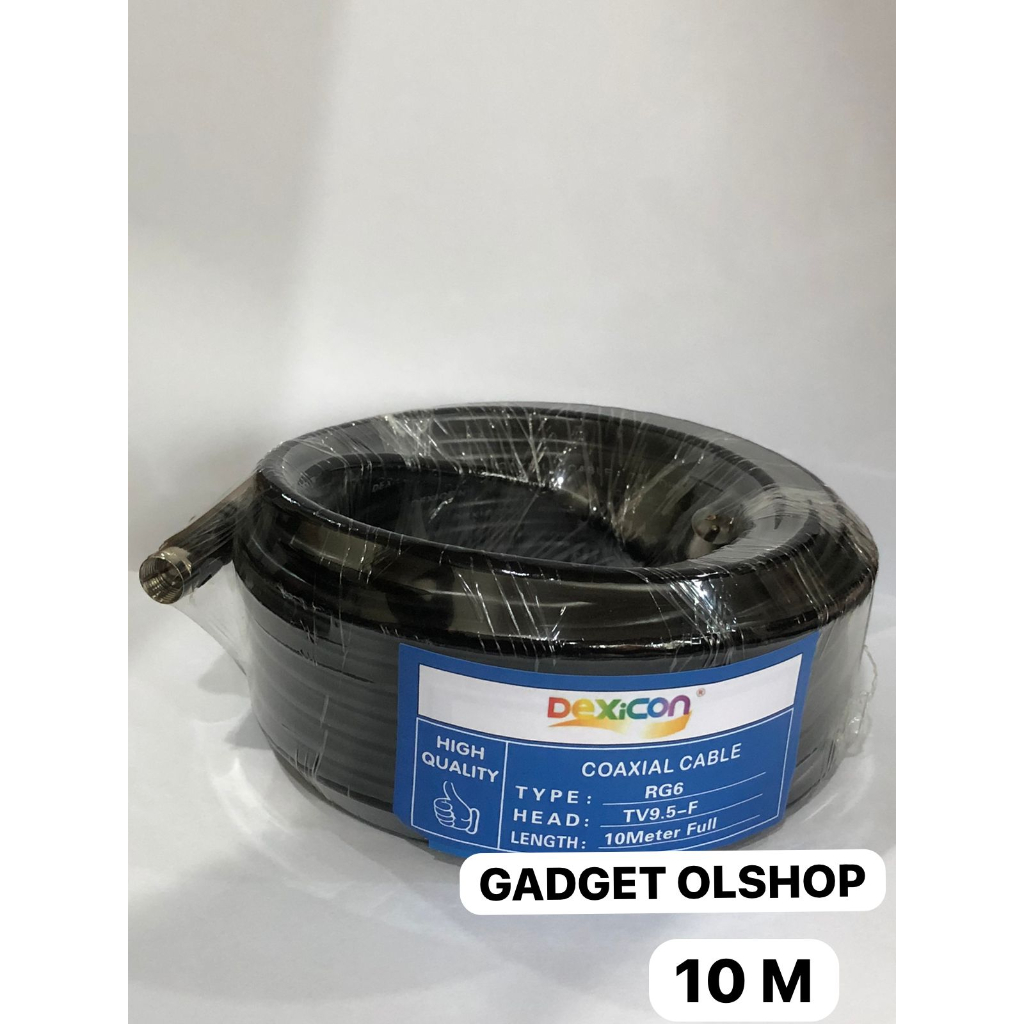 KABEL ANTENA RG6 / Merk Dexicon/ 10 Meter 15 Meter 20 Meter / ANTENA TV COAXIAL CABLE/KABEL COLOKAN 