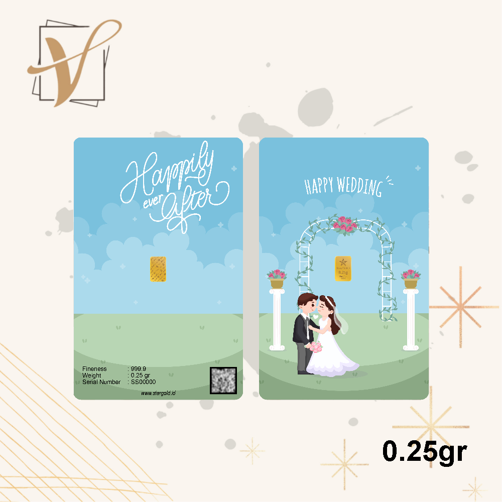 Logam Mulia Micro Gold Star Gold Wedding Series 0.25gr
