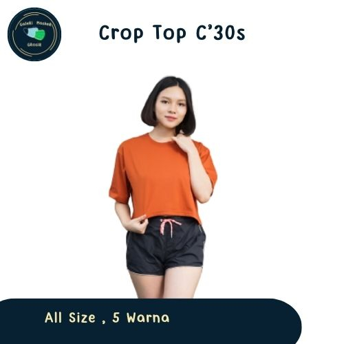 Crop Tee / Kaos Polos /Croptop Cotton Combet 30s