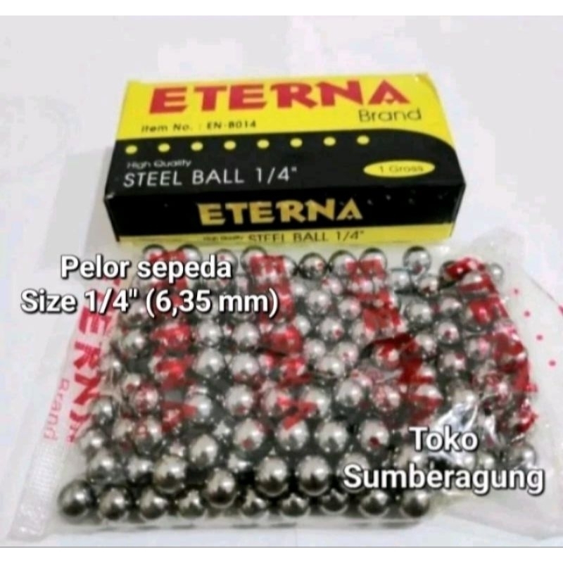 Pelor gotri sepeda ukuran 1/4" steelball pelor gotri as roda belakang sepeda pelor gotri belakang et