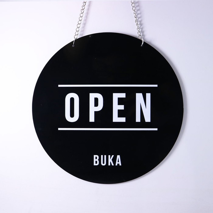 

Open Closed Sign Board Akrilik Buka Tutup Label Toko Acrylic Pintu Cafe Restoran