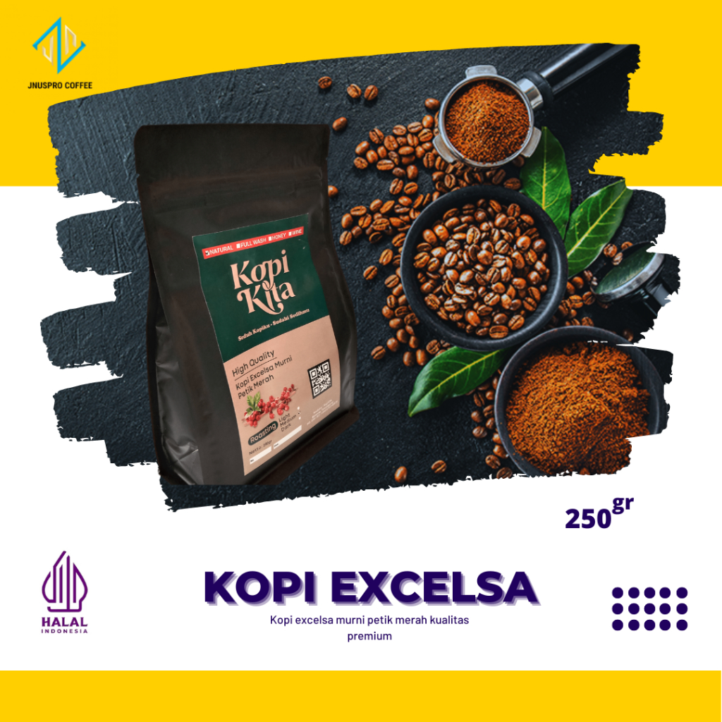 

Kopi Murni Ekselsa Coffee Kualitas Premium Murni Petik Merah Pilihan Asli Temanggung Isi 250 Gram Grinder Kasar