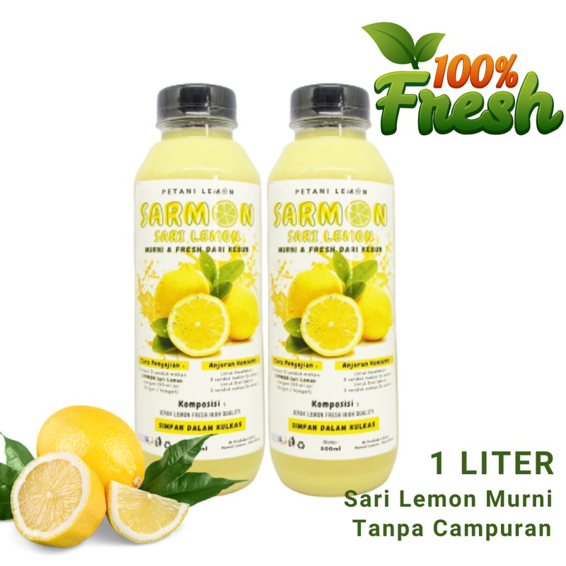 

Sarmon 1 Liter Sari Lemon / Air Lemon Murni 100% Fresh untuk Diet & Detox