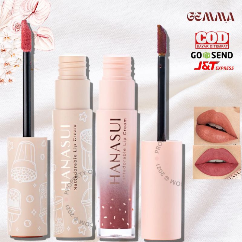 (GOSEND/COD) HANASUI MATTEDORABLE LIP CREAM LIP MATTE LIPSTIK - BOBA LIMITED EDITION