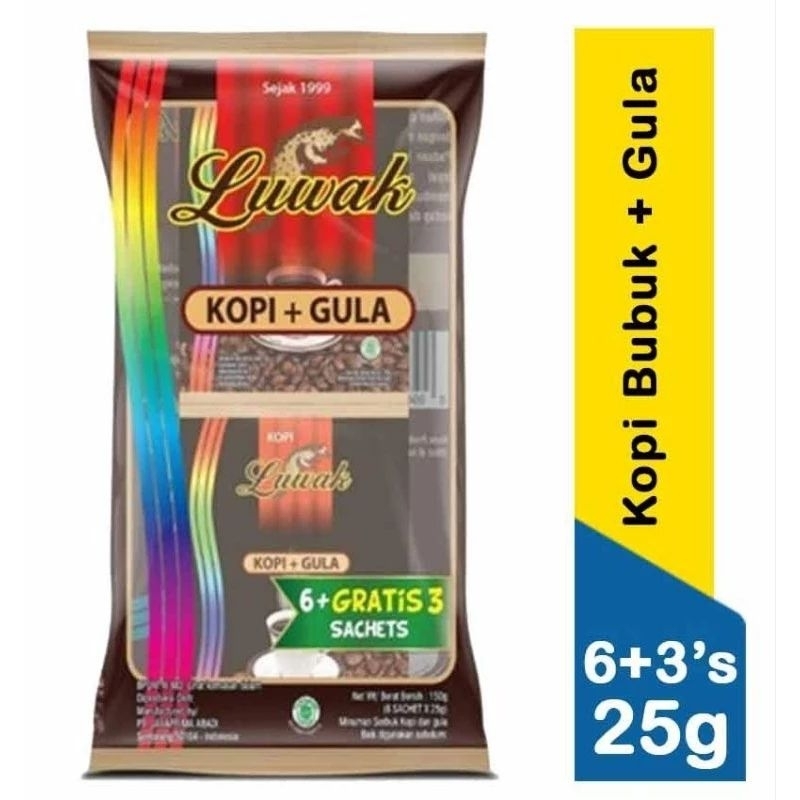 

KOPI LUWAK KOPI PLUS GULA 6+3PCS