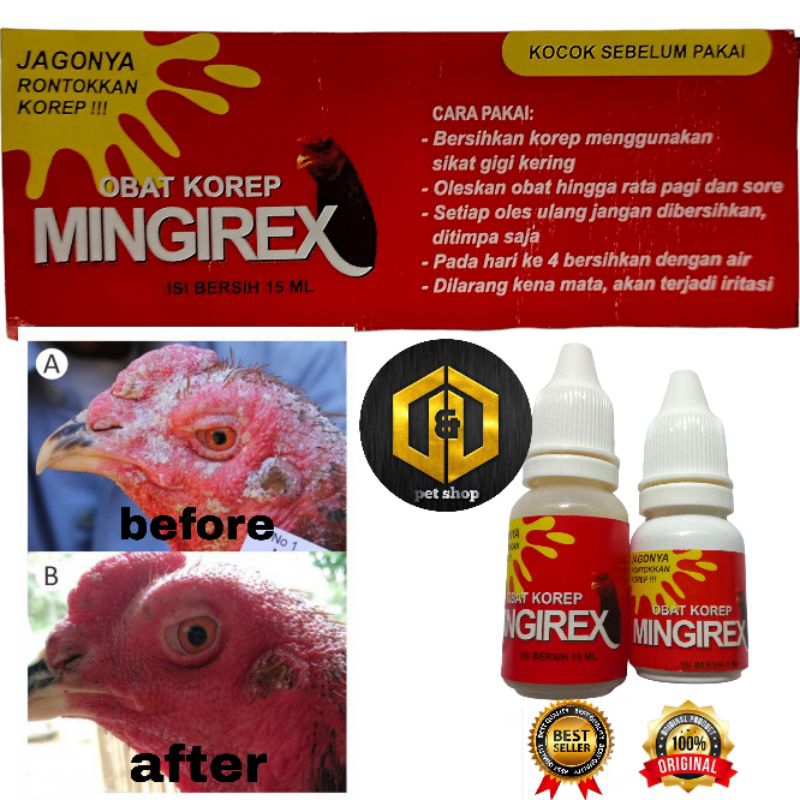 Obat Korep Ayam MINGIREX manjur rontokan korep ayam aduan