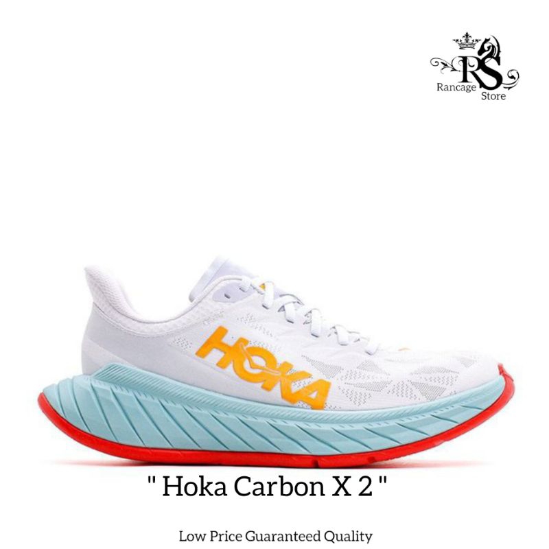 Sepatu Hoka Carbon X 2 // White Blue