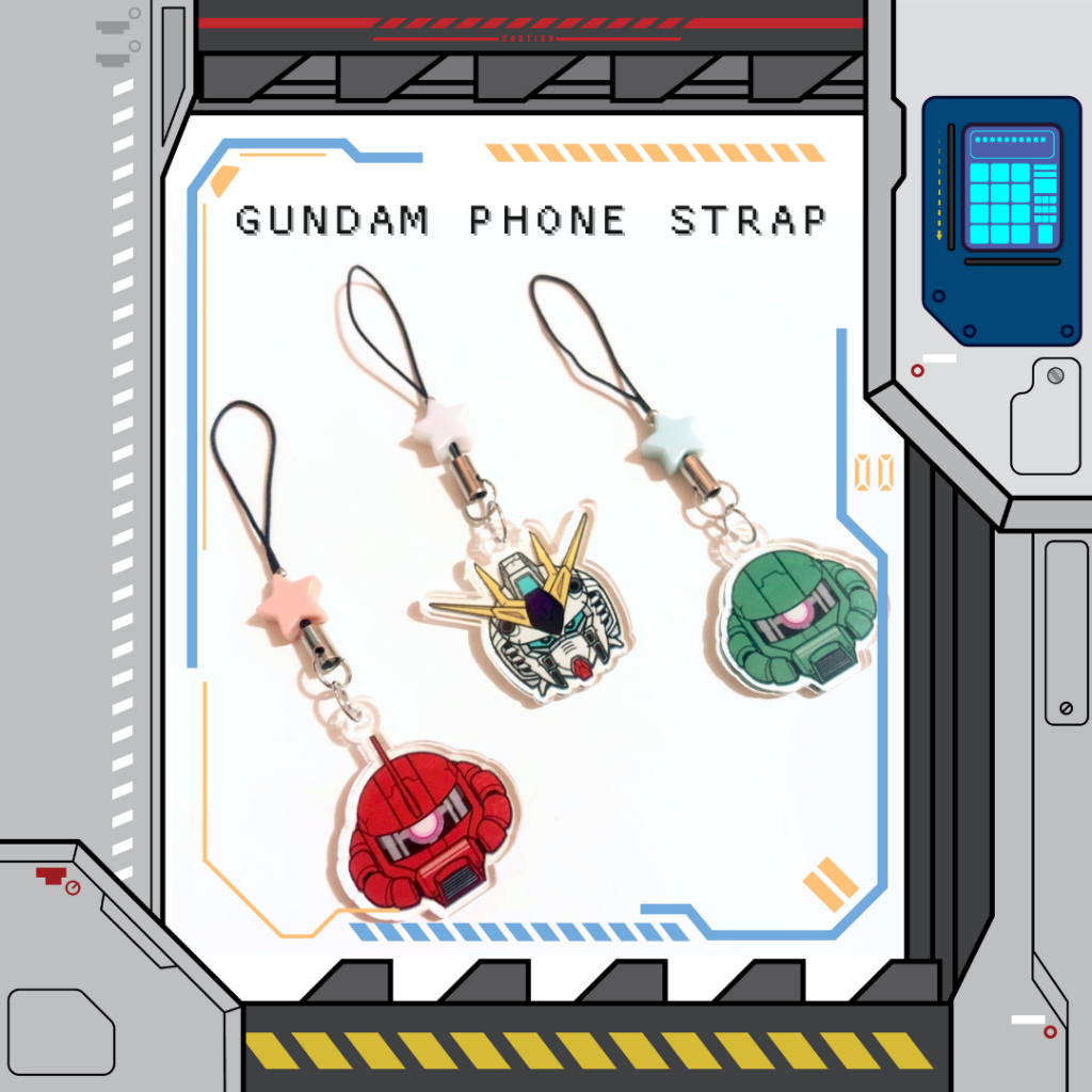 Gundam & Zaku Phone Strap / Phone Charm / Gantungan Handphone by tsurumistudio