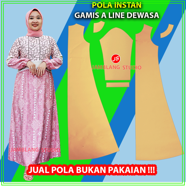 Pola Instan Gamis A Line Dewasa