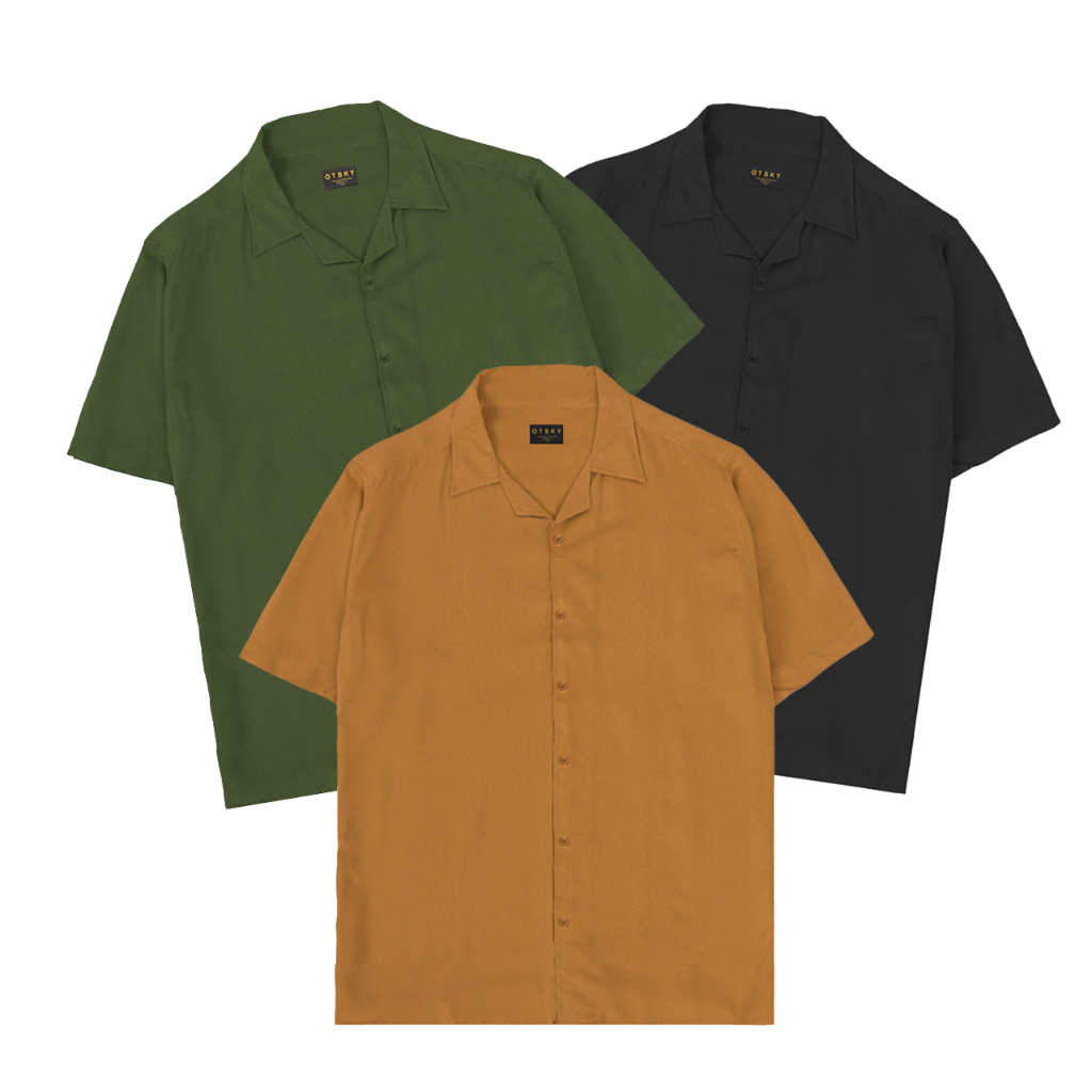 Otsky Kemeja Pria Oversize Polos Rayon (2J)